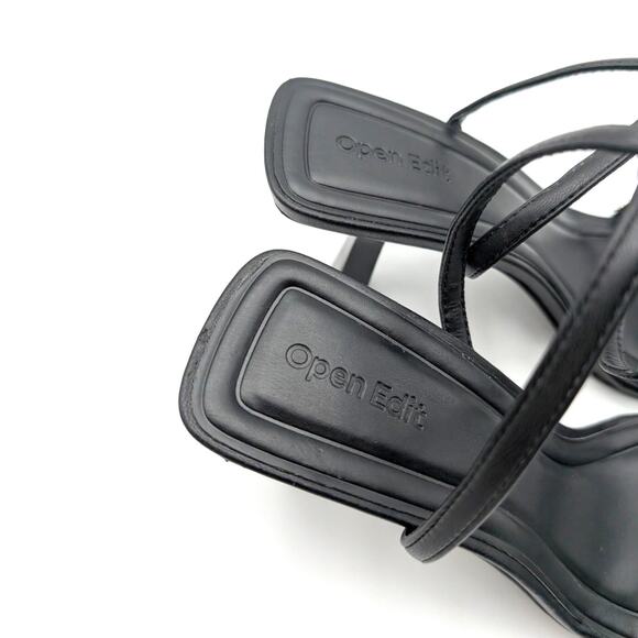 Open Edit Taytum Ankle Strap Sandal Open Toe Women's Black Size US7M EU37.5 - Picture 16 of 16